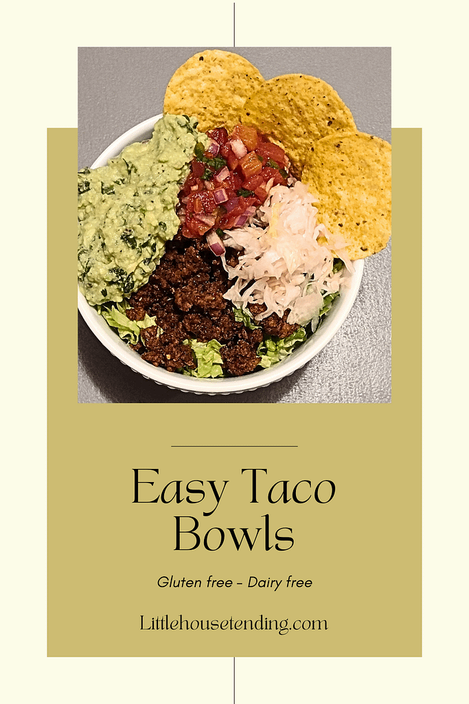 easy taco bowls Pinterest image
