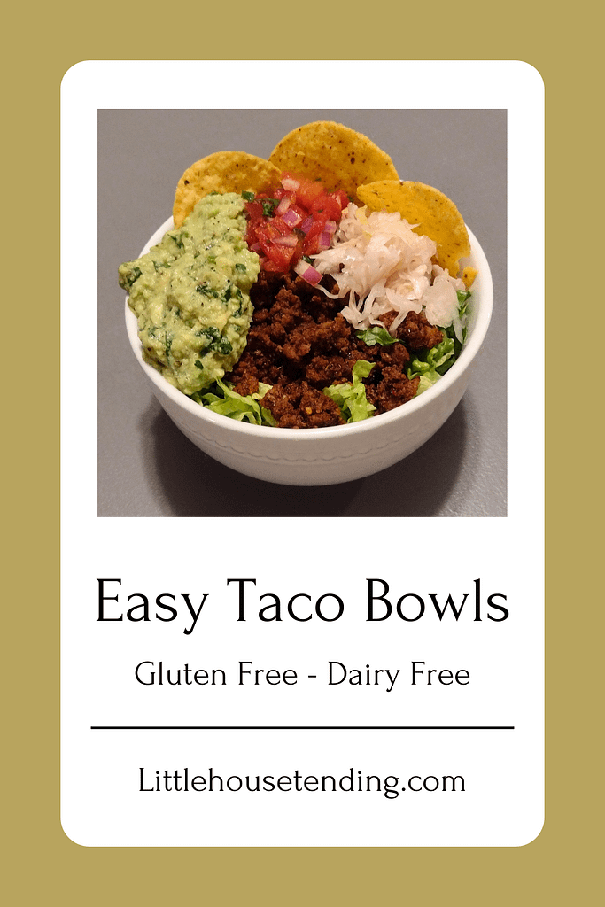 Easy taco bowls Pinterest image