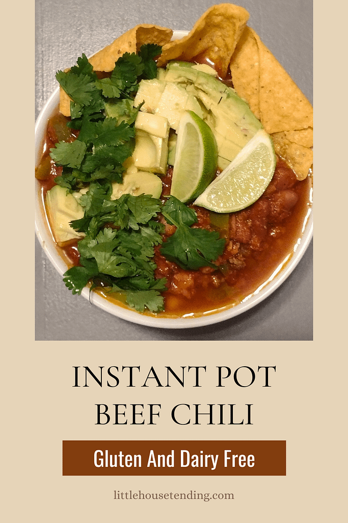 instant pot beef chili pinterest pin